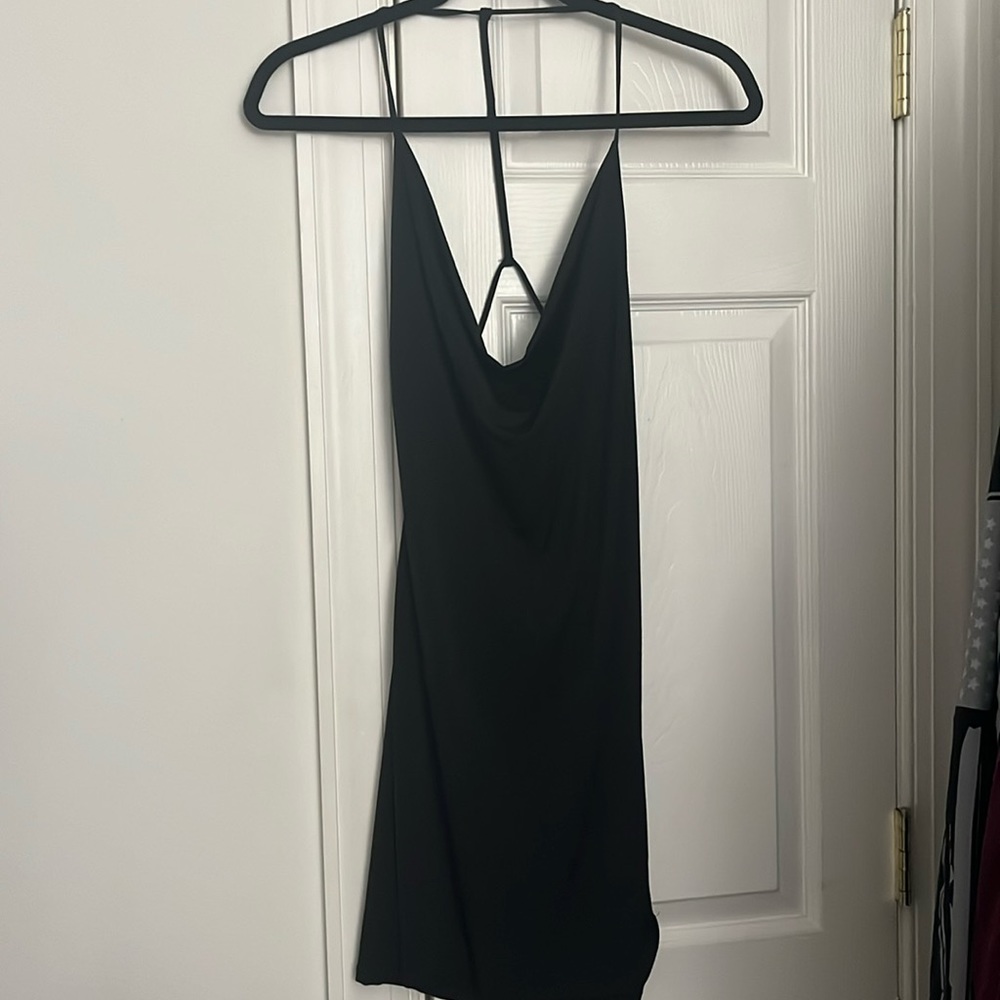Black Bodycon Silk Dress